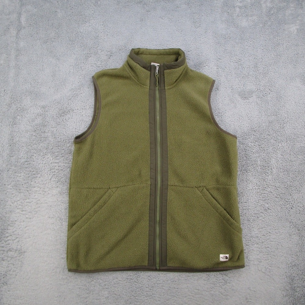 The North Face Mens FA20 Fleece Vest NF0A4QZH Olive Green Full Zip Large